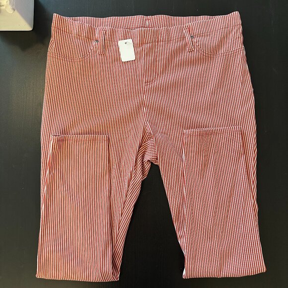 Terra & Sky Red & White Striped Pants – 1X (16W–18W) - Picture 2 of 3